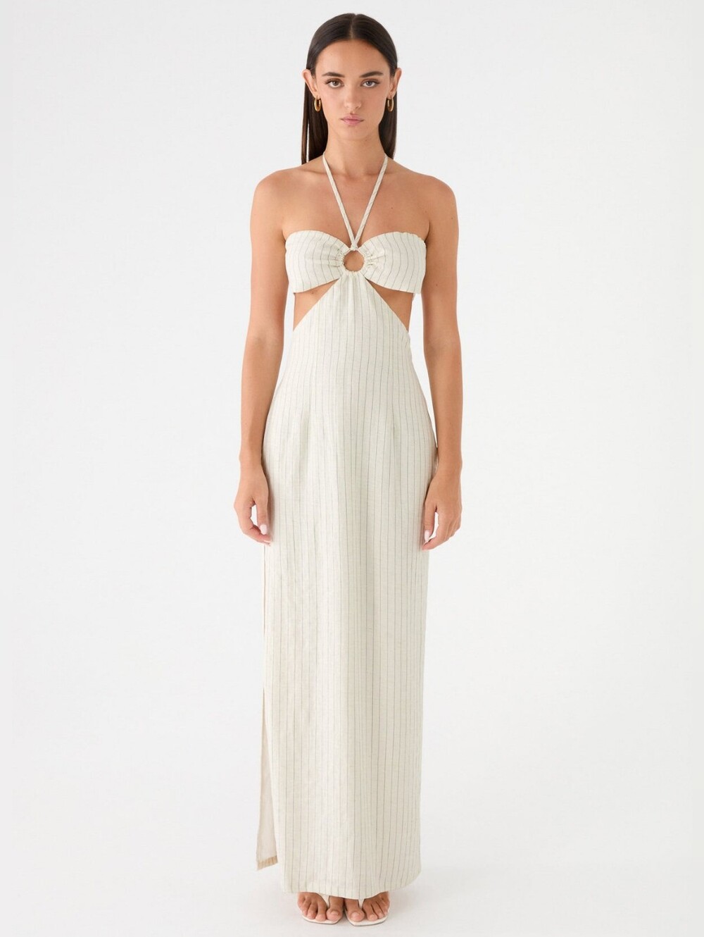 Laid Bare Maxi Dress
Halter Maxi Dress in Desert Stripe